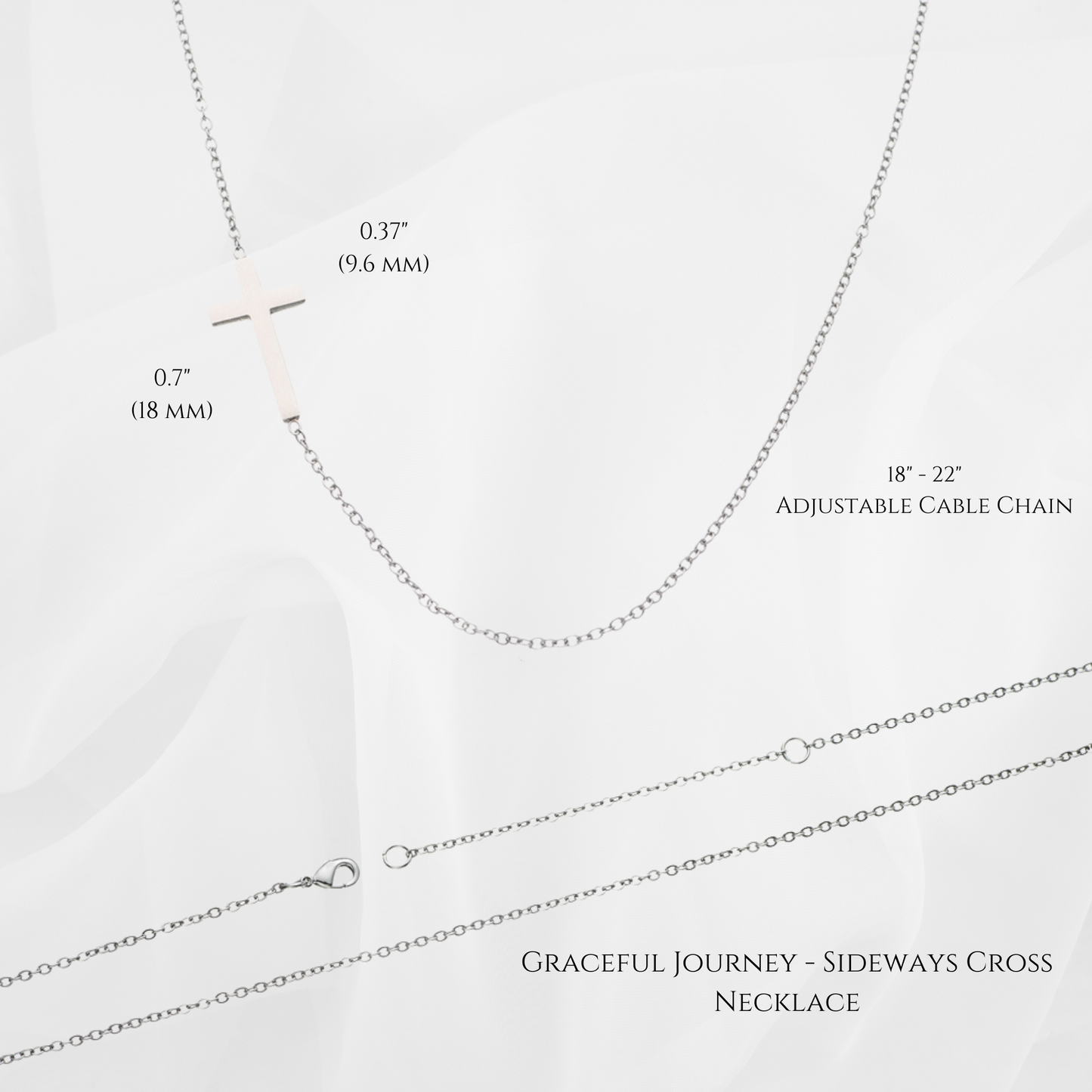 Graceful Journey - Sideways Cross Necklace