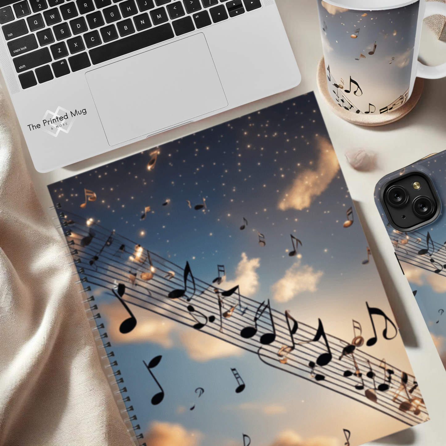 Musical Euphoria 8.5"x11" Hardcover Notebook