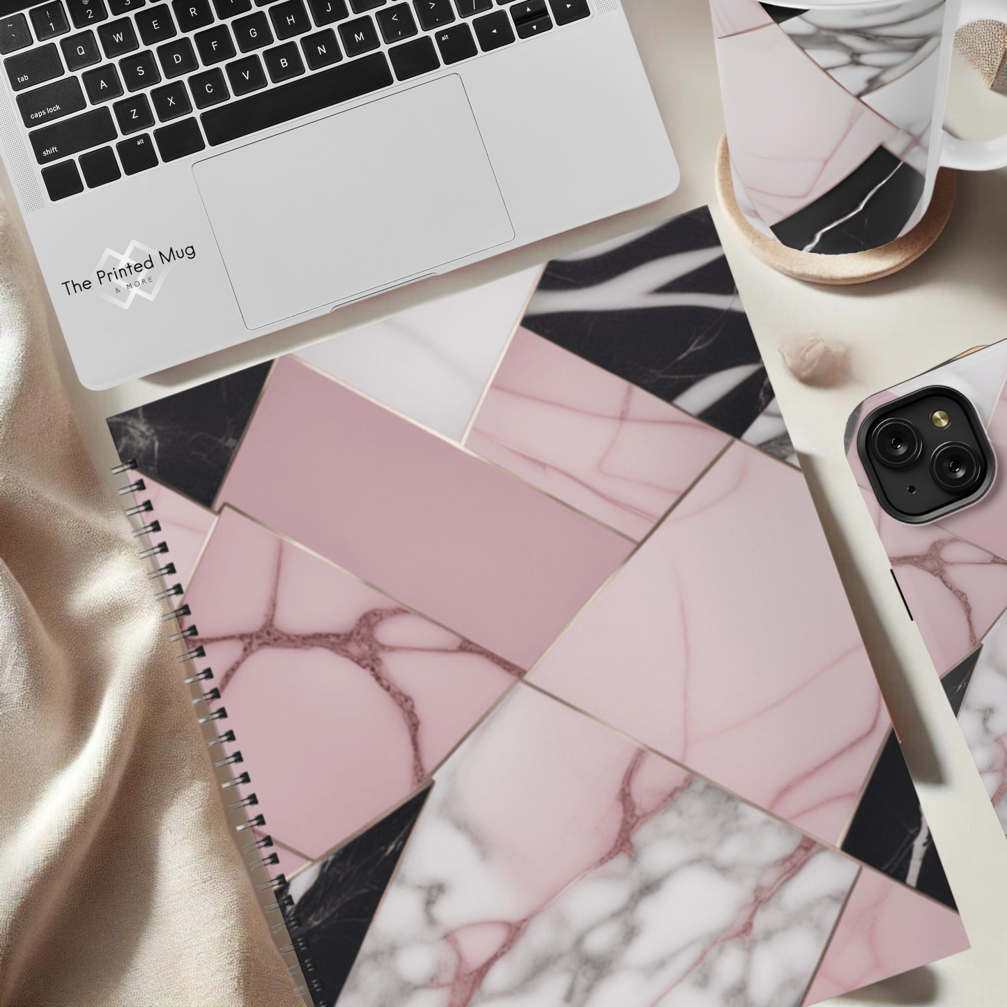 Blush Geometry 8.5"x11" Hardcover Notebook