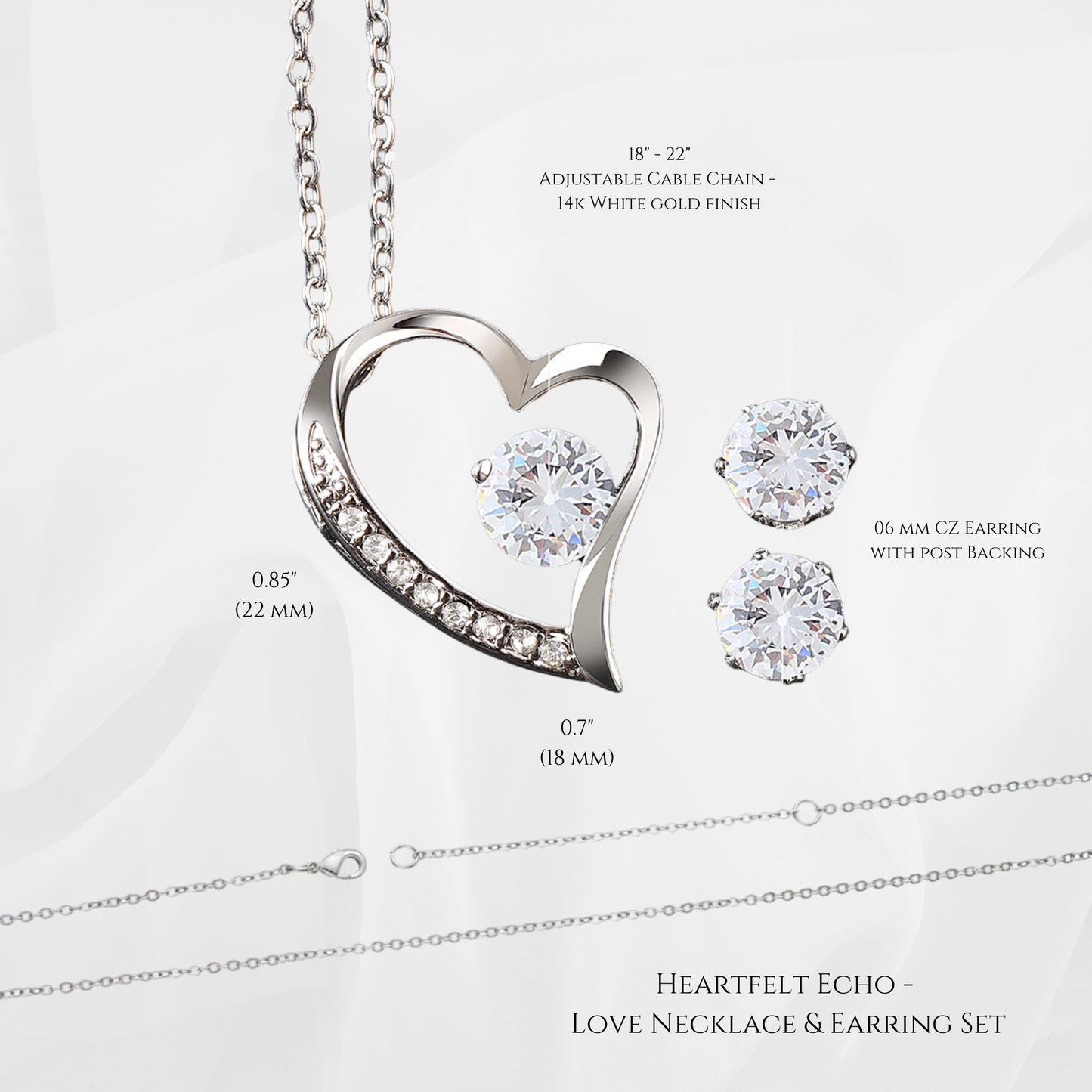 Heartfelt Echo - Love Necklace & Earring Set