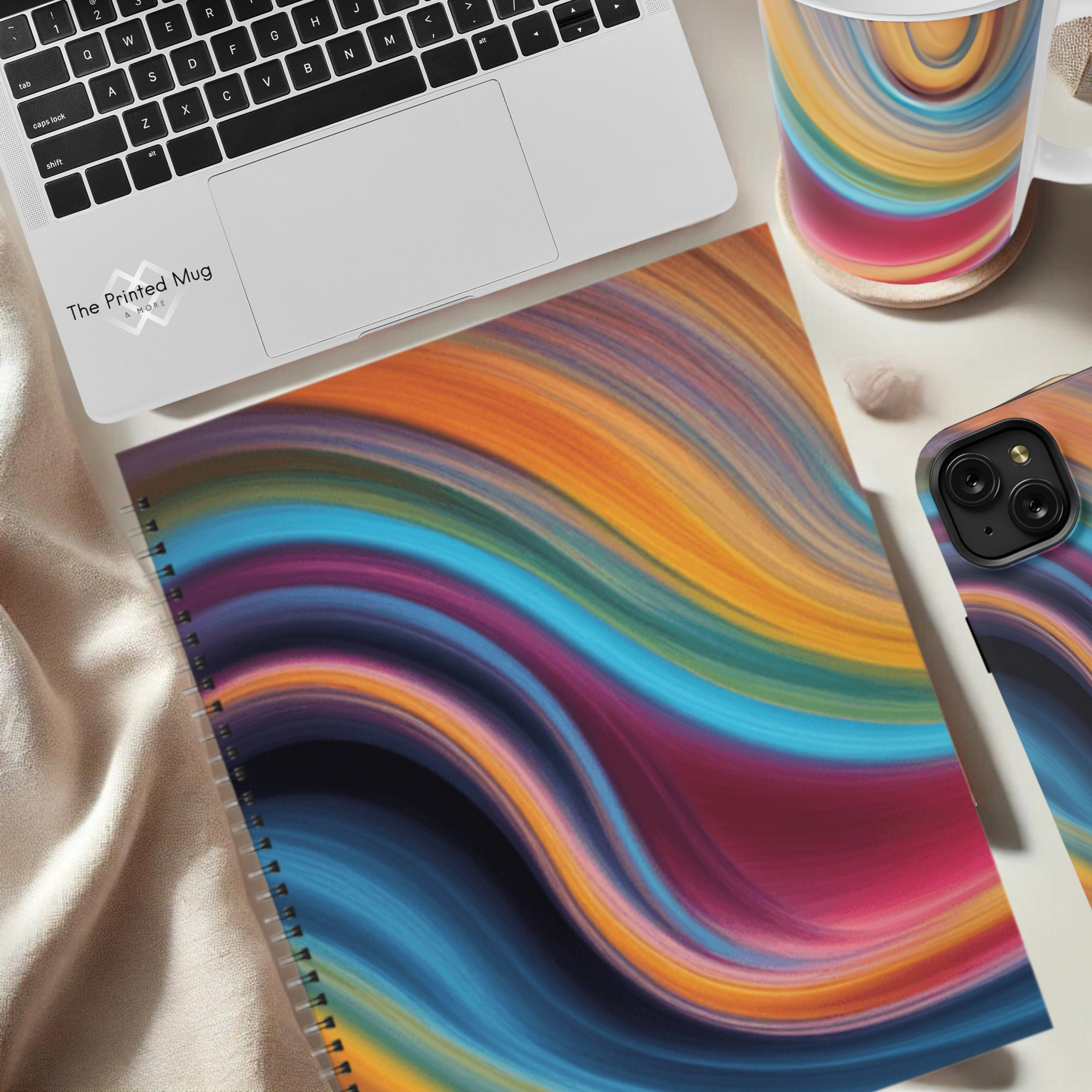Cosmic Waves 8.5"x11" Hardcover Notebook