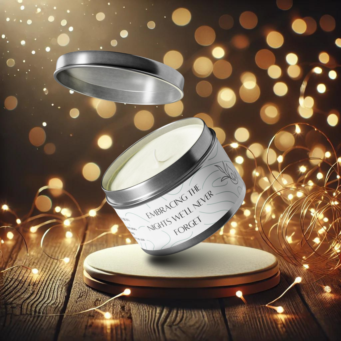 8oz Vanilla Bean Silver Tin Candle – Unforgettable Nights