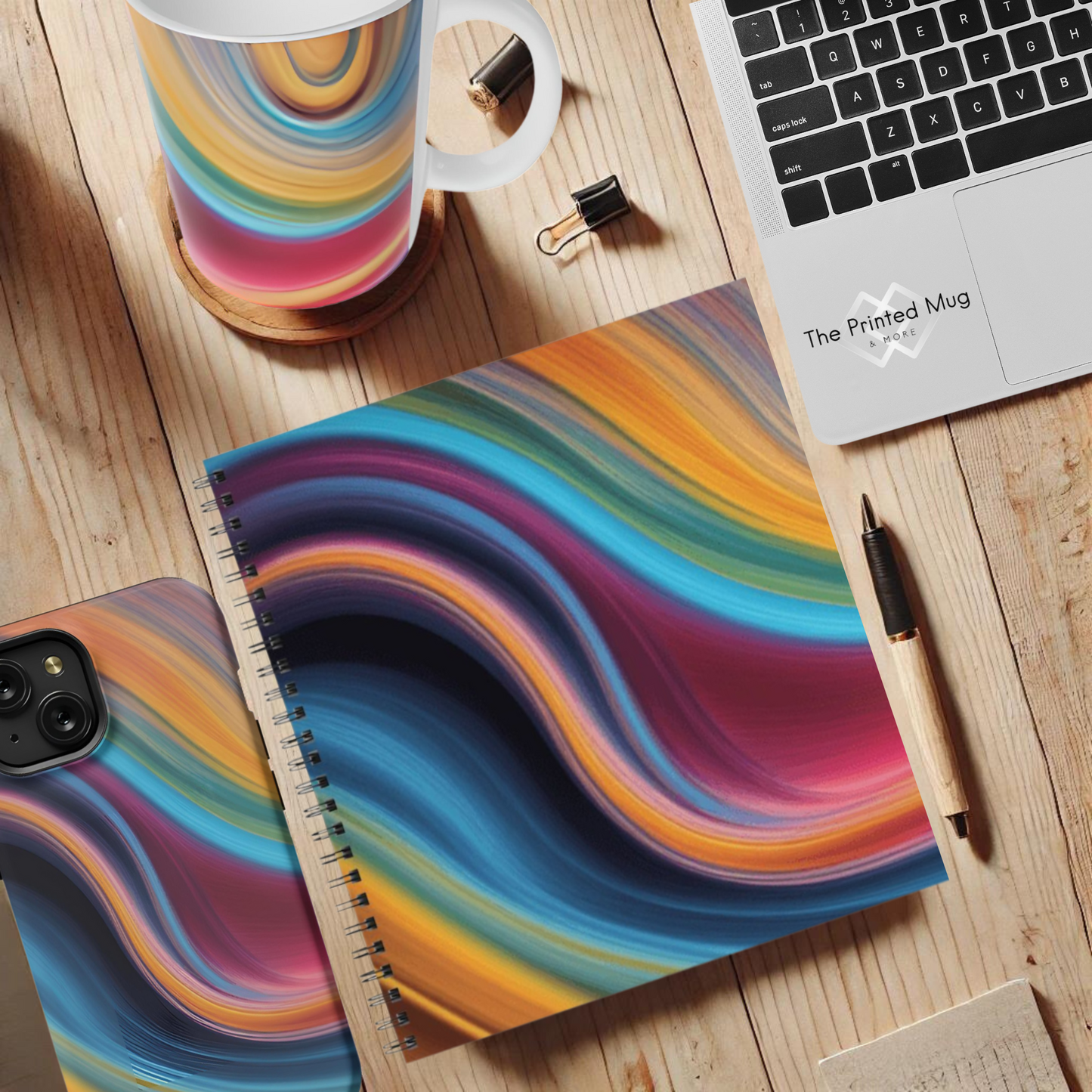 Cosmic Waves 8.5"x8.5" Hardcover Notebook