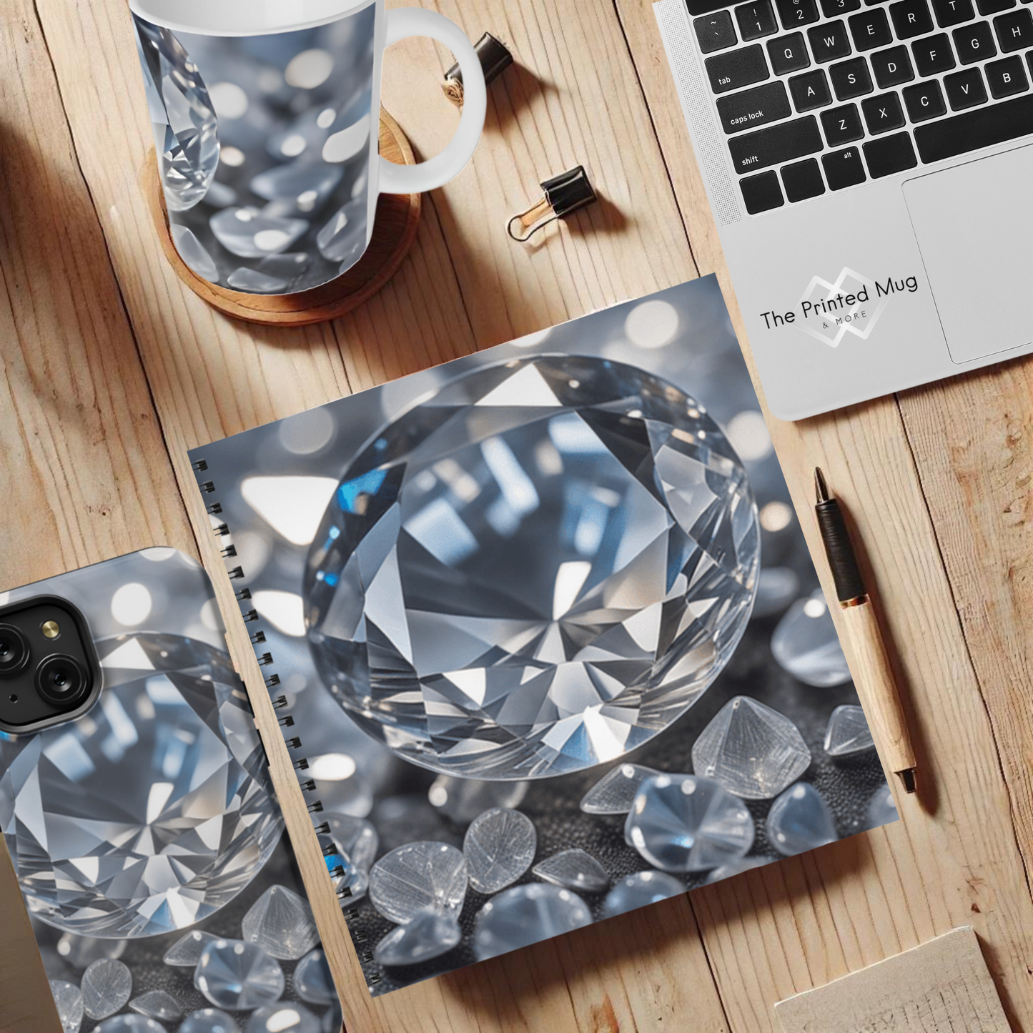 Diamond Cascade 8.5" x 8.5" Hardcover Notebook