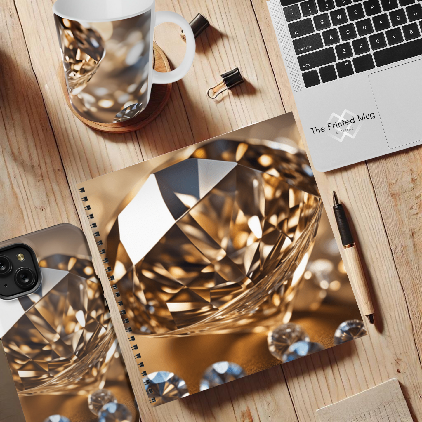 Golden Glimmer 8.5" x 8.5" Hardcover Notebook