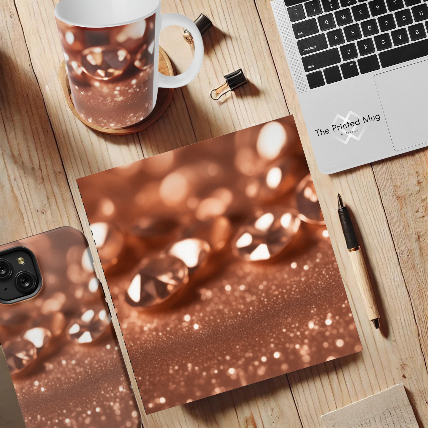 Golden Glimmer 8.5"x8.5" Hardcover Notebook