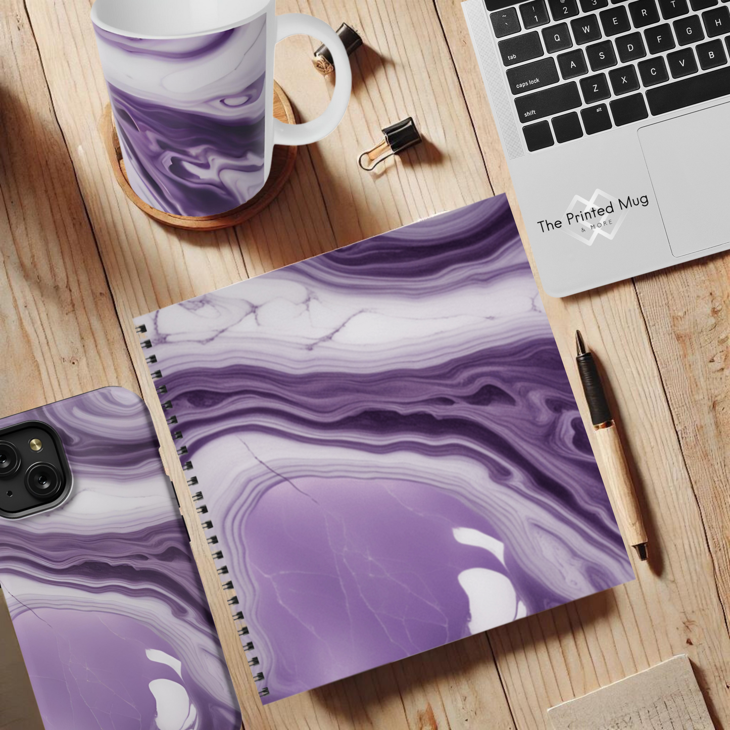 Lavender Swirl 8.5"x8.5" Hardcover Notebook