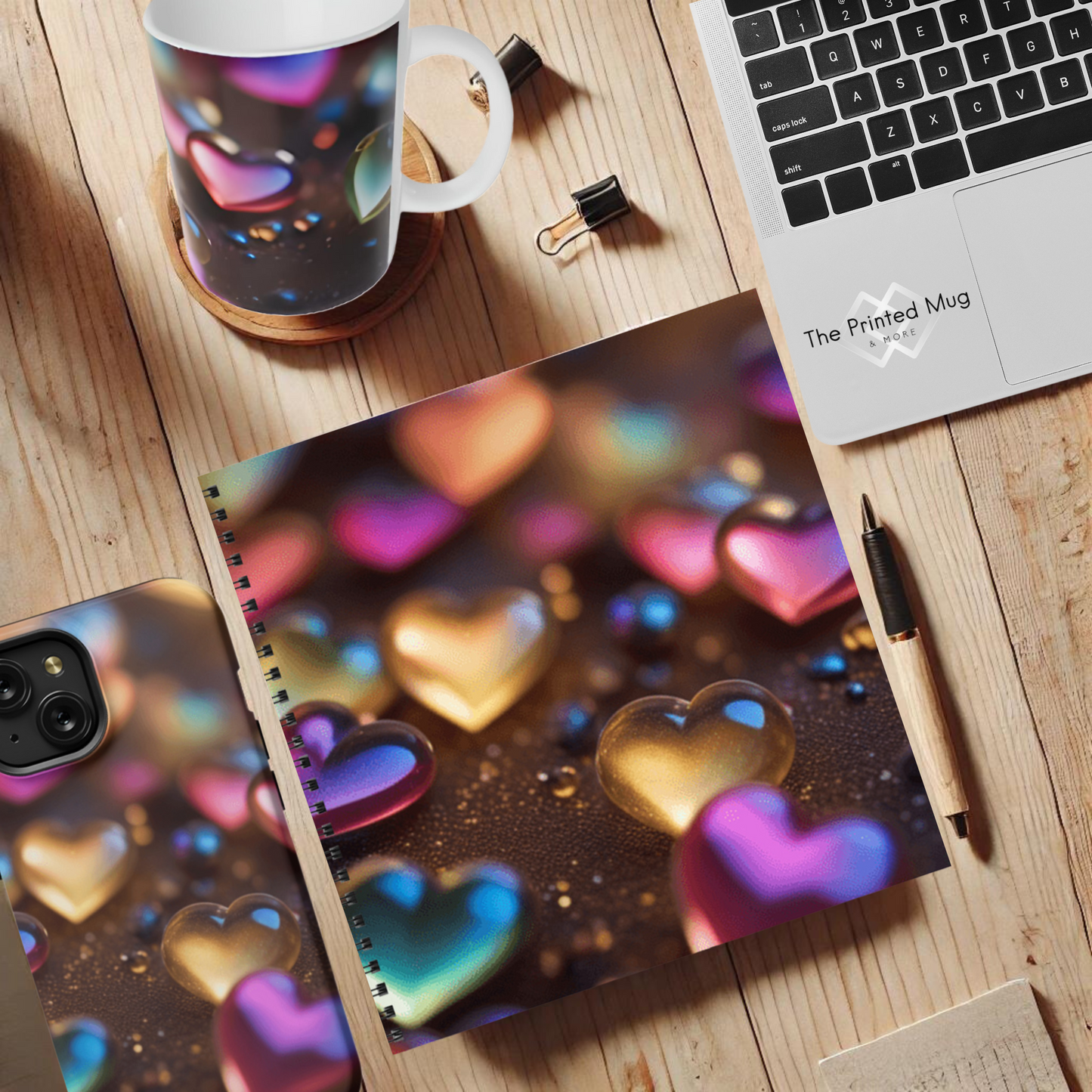 Rainbow Heartbeat 8.5"x8.5" Hardcover Notebook