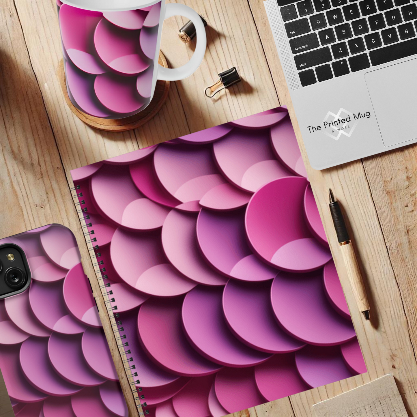 Rosy Ripple 8.5"x11" Hardcover Notebook