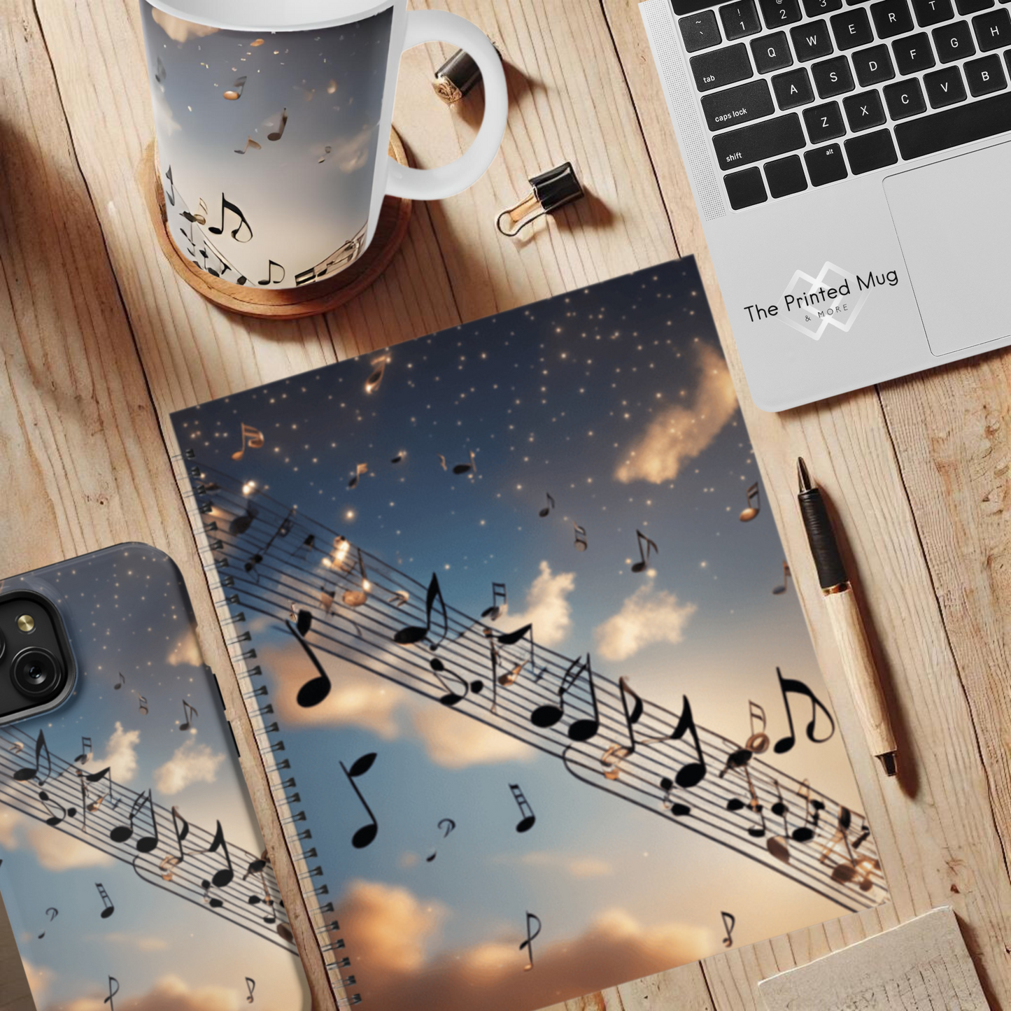 Musical Euphoria 8.5"x11" Hardcover Notebook