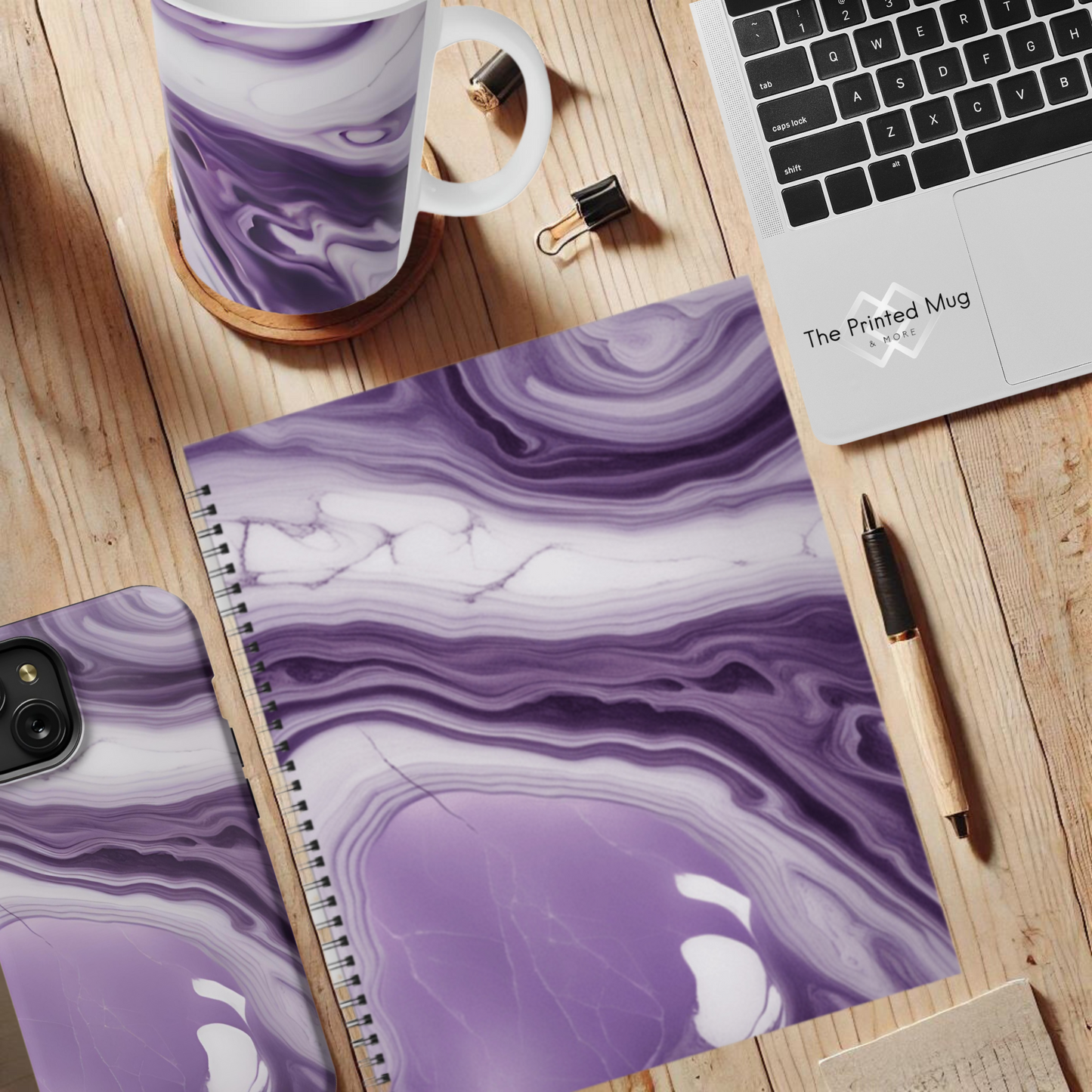 Lavender Swirl 8.5"x11" Hardcover Notebook