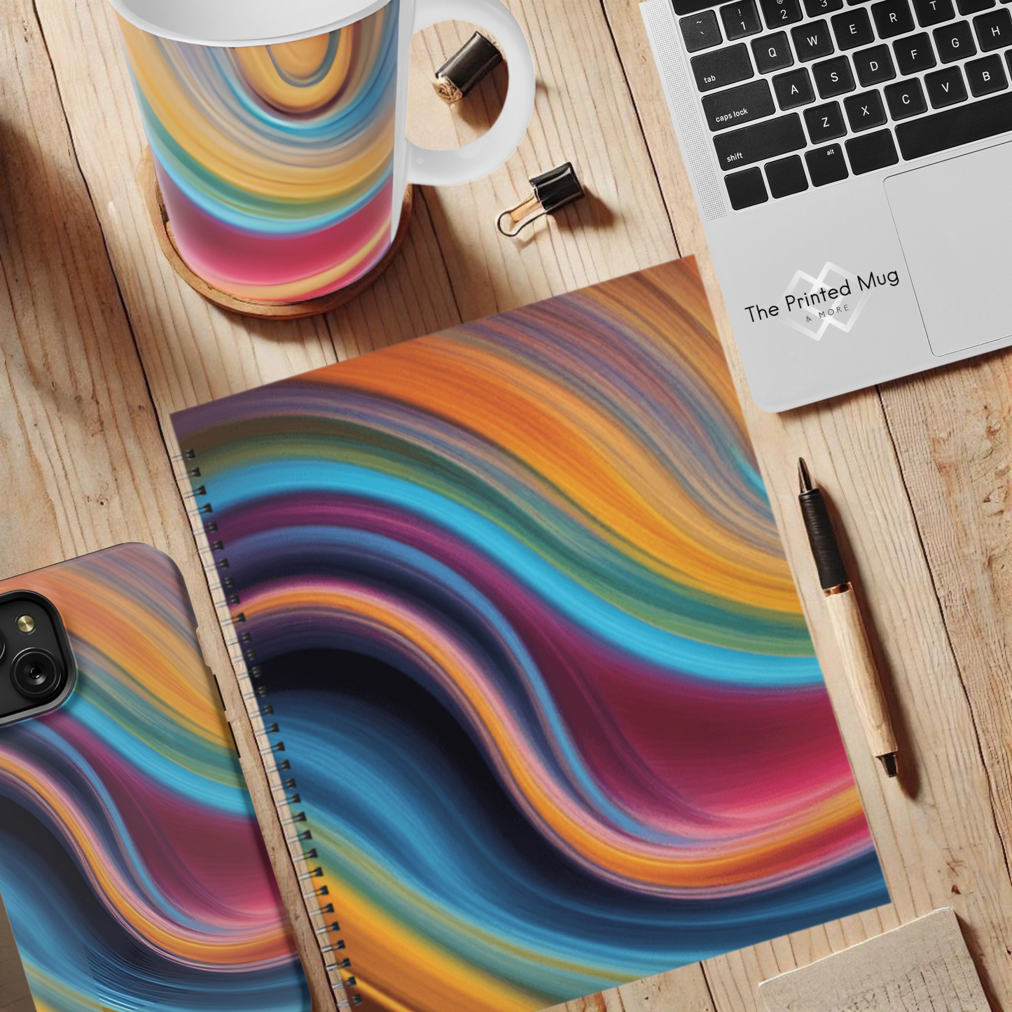 Cosmic Waves 8.5"x11" Hardcover Notebook