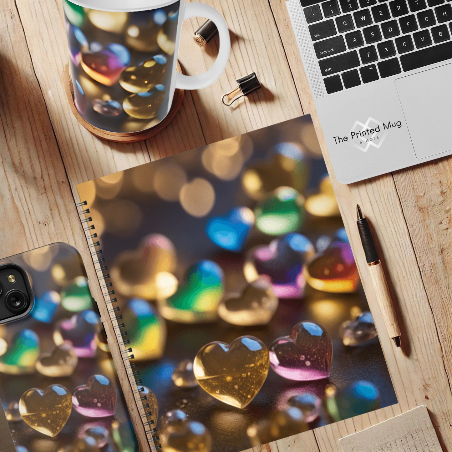 Golden Love Glow 8.5"x11" Hardcover Notebook