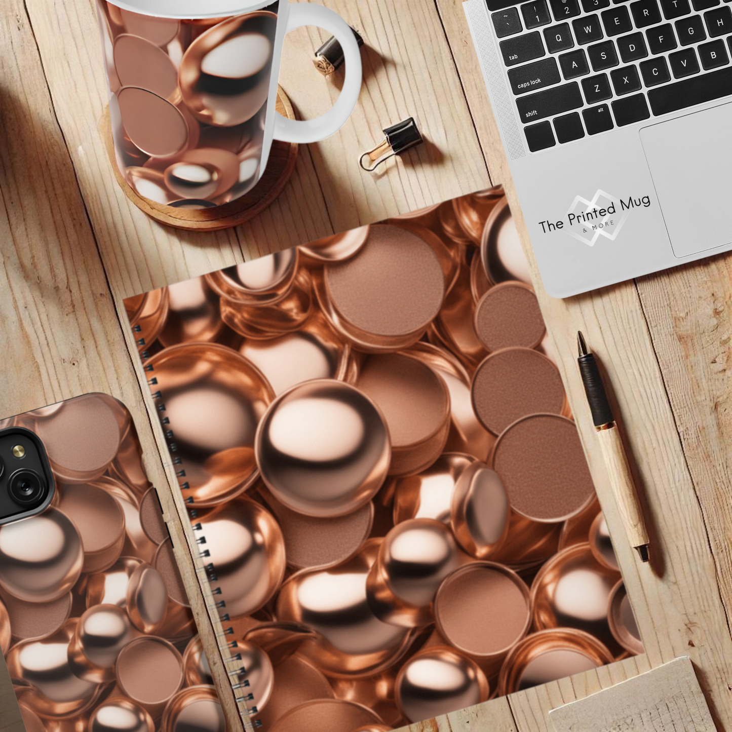 Coppery Curves 8.5"x11" Hardcover Notebook