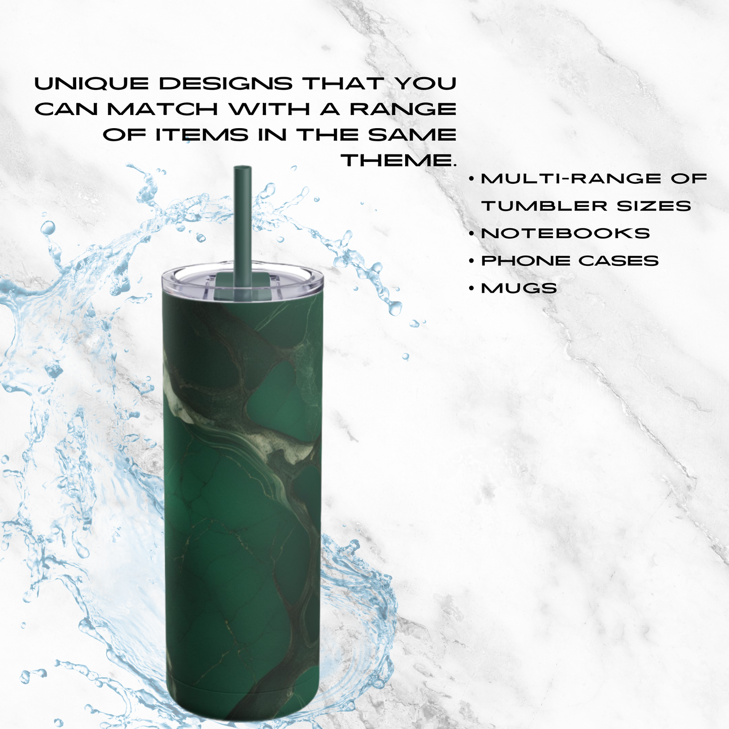 Emerald Web 20oz Skinny Tumbler - With Straw