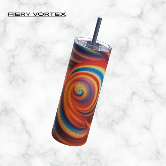 Fiery Vortex 20oz Skinny Tumbler - With Straw