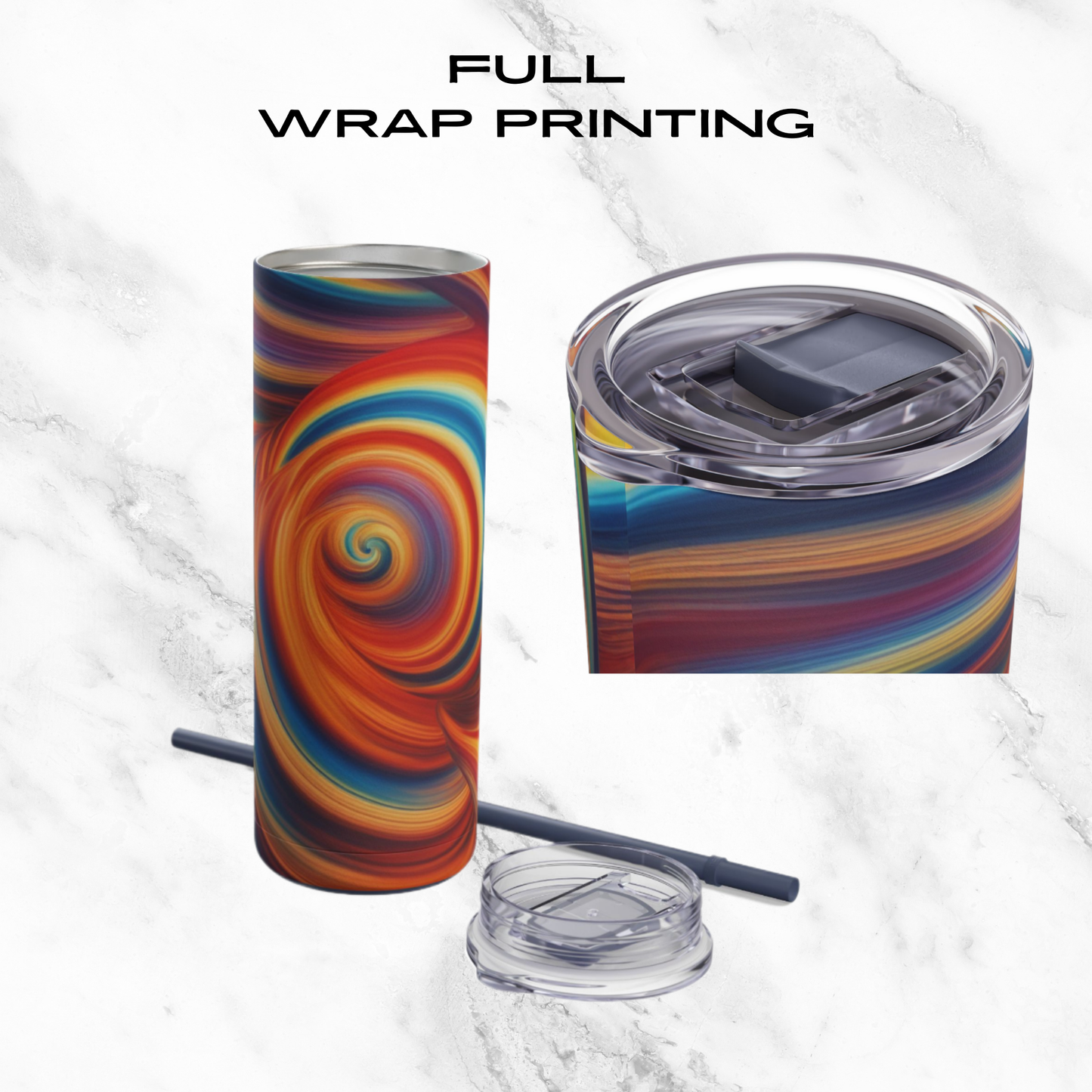 Fiery Vortex 20oz Skinny Tumbler - With Straw