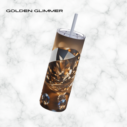 Golden Glimmer 20oz Skinny Tumbler - With Straw