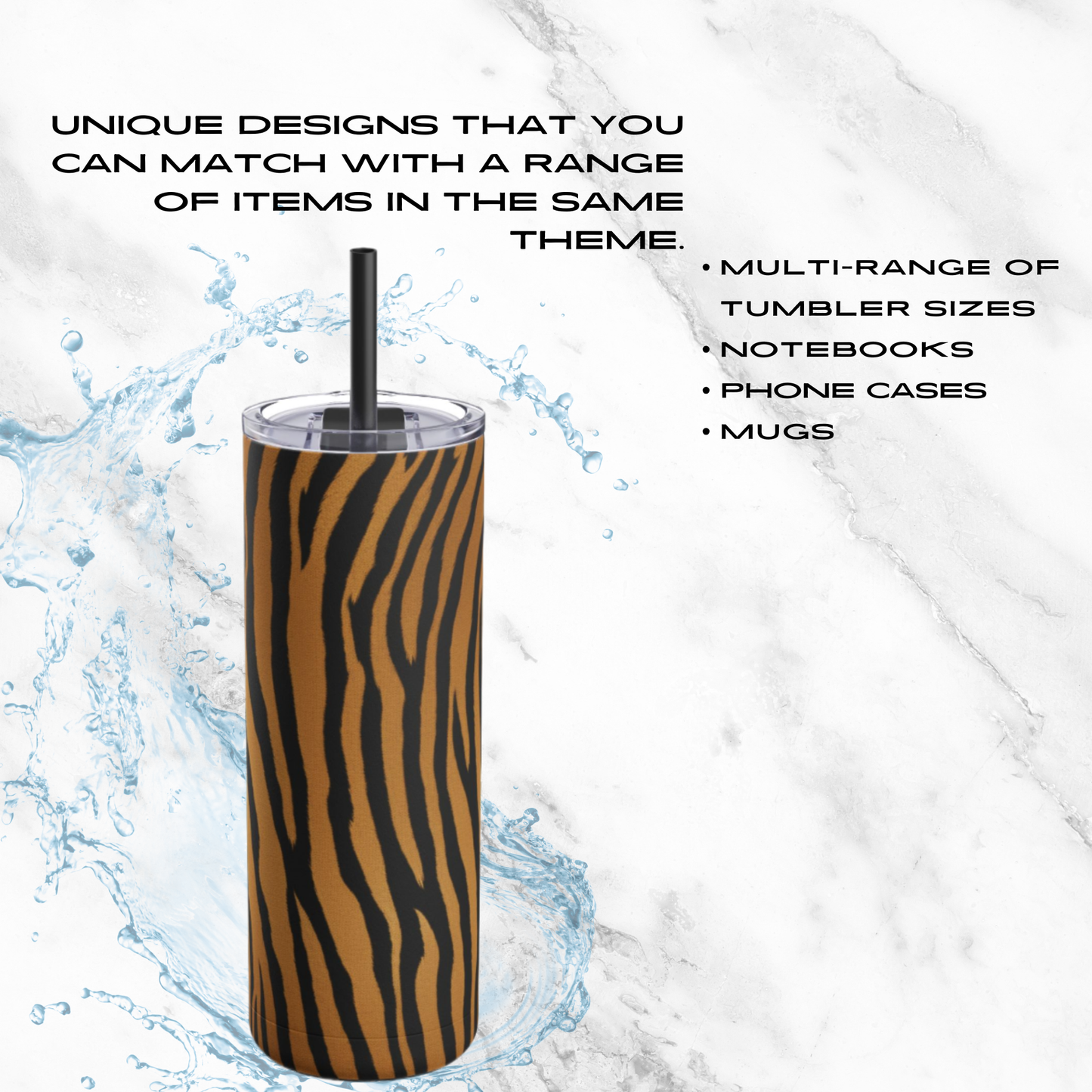 Golden Safari 20oz Skinny Tumbler - With Straw