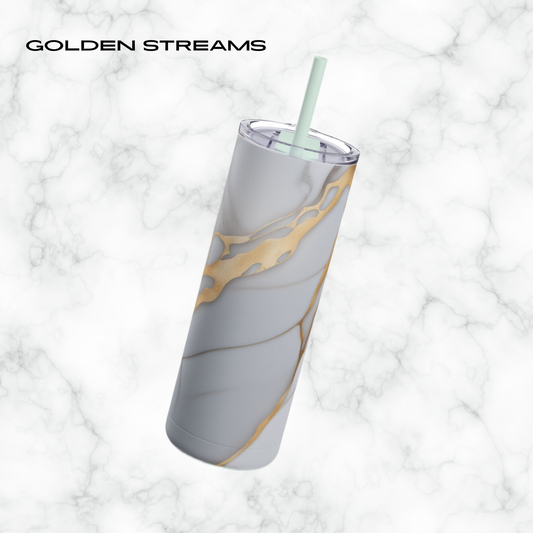 Golden Streams 20oz Skinny Tumbler - With Straw