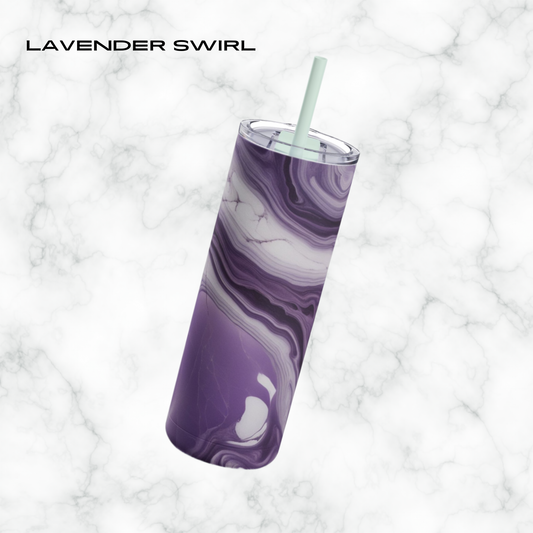 Lavender Swirl 20oz Skinny Tumbler - With Straw