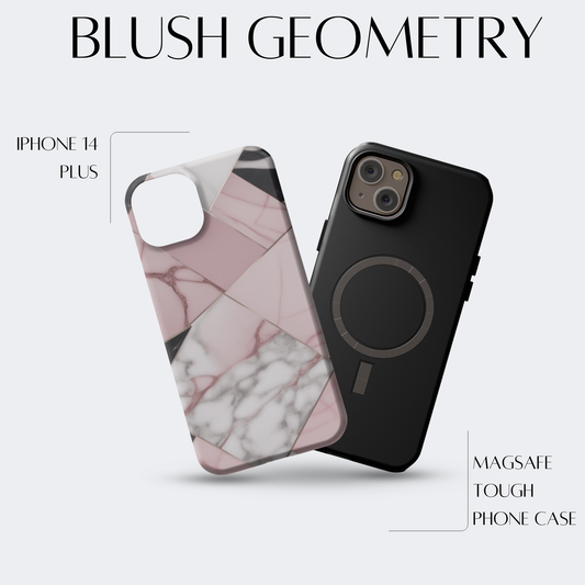 Blush Geometry - iPh 14 Plus MagSafe Tough Matte Finish