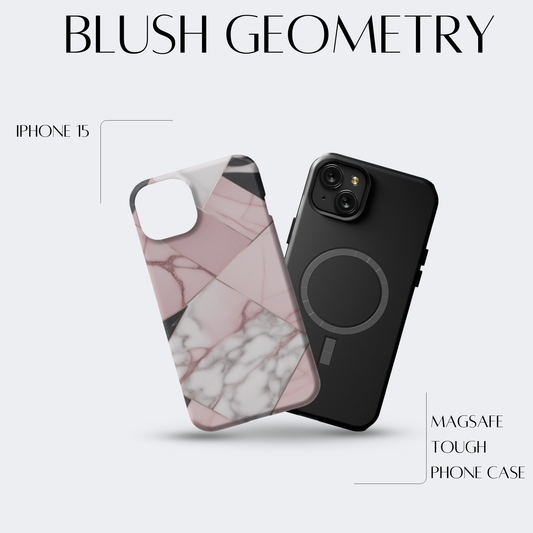Blush Geometry - iPh 15 MagSafe Tough Matte Finish