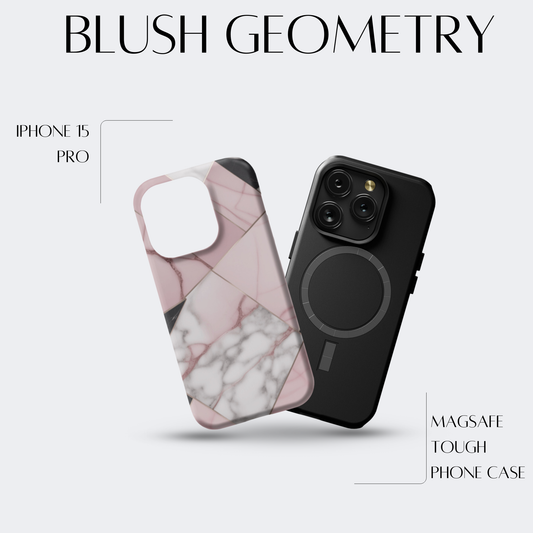 Blush Geometry - iPh 15 Pro MagSafe Tough Matte Finish
