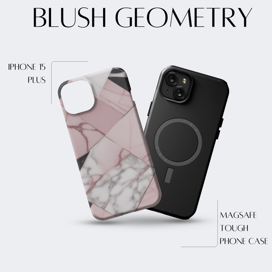 Blush Geometry - iPh 15 Plus MagSafe Tough Matte Finish