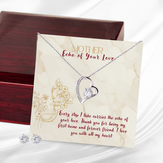 Heartfelt Echo - Love Necklace & Earring Set