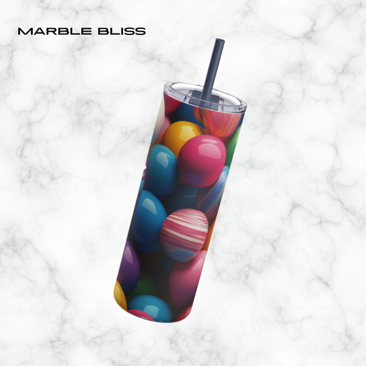 Marble Bliss 20oz Skinny Tumbler - With Straw