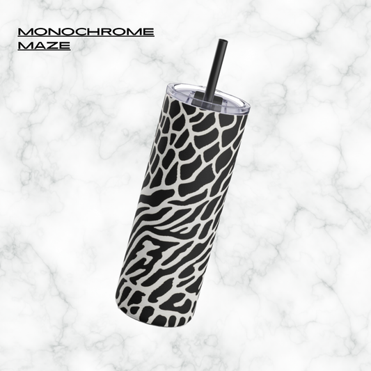 Monochrome Maze 20oz Skinny Tumbler - With Straw
