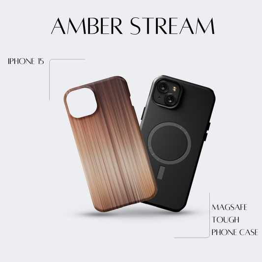 Amber Stream - iPh 15 MagSafe Tough Matte Finish