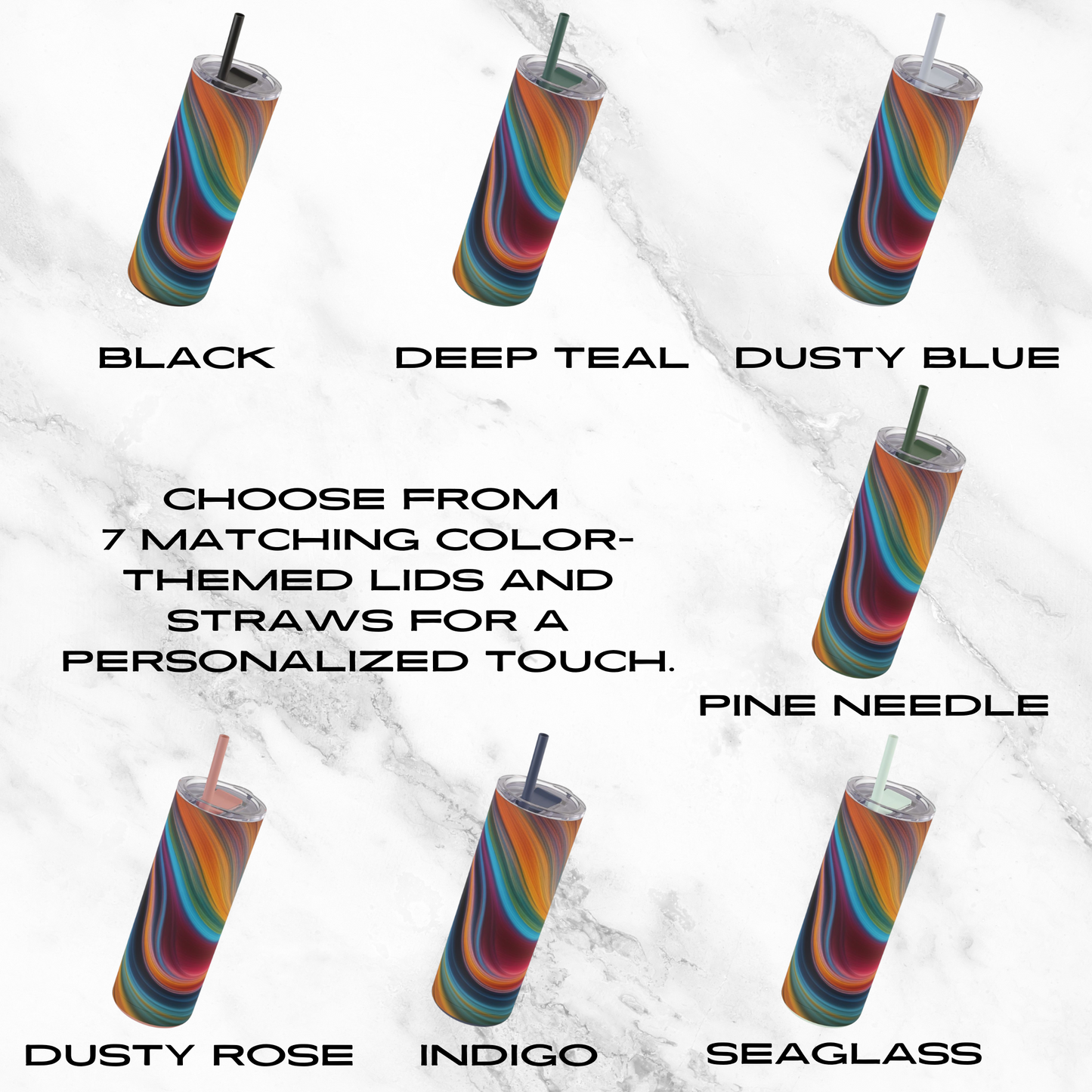 Cosmic Waves 20oz Skinny Tumbler - With Straw