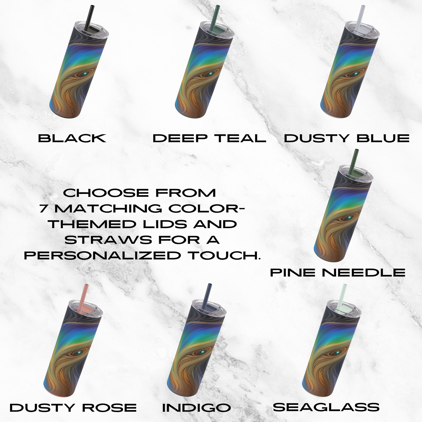 Nebula Swirl 20oz Skinny Tumbler - With Straw