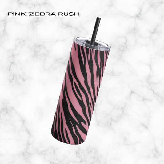 Pink Zebra Rush 20oz Skinny Tumbler - With Straw