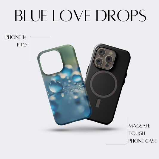 Blue Love Drops - iPh 14 Pro MagSafe Tough Matte Finish