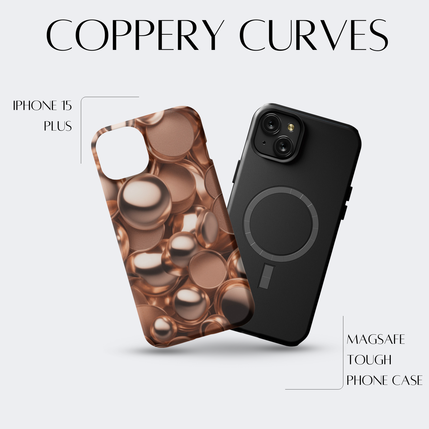 Coppery Curves - iPh 15 Plus MagSafe Tough Matte Finish