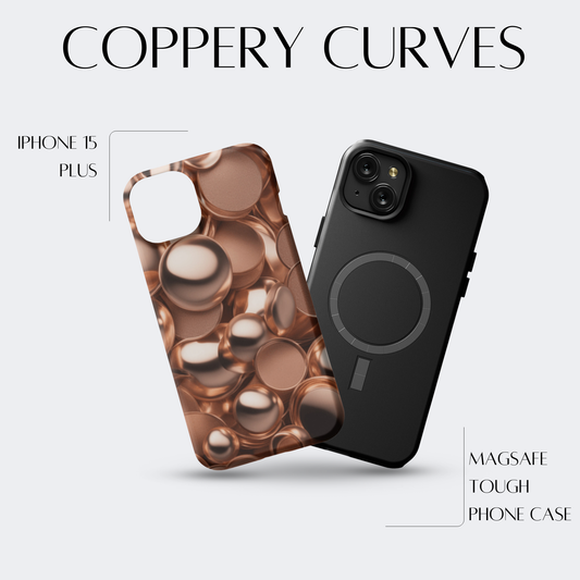Coppery Curves - iPh 15 Plus MagSafe Tough Matte Finish