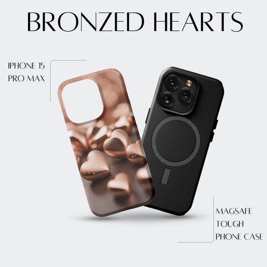 Bronzed Hearts - iPh 15 Pro Max MagSafe Tough Matte Finish