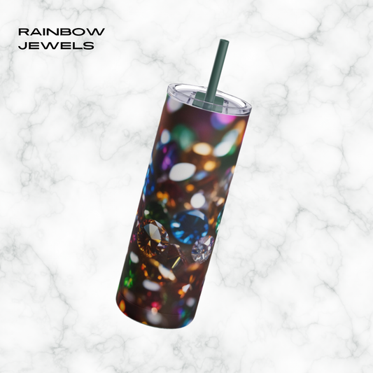 Rainbow Jewels 20oz Skinny Tumbler - With Straw