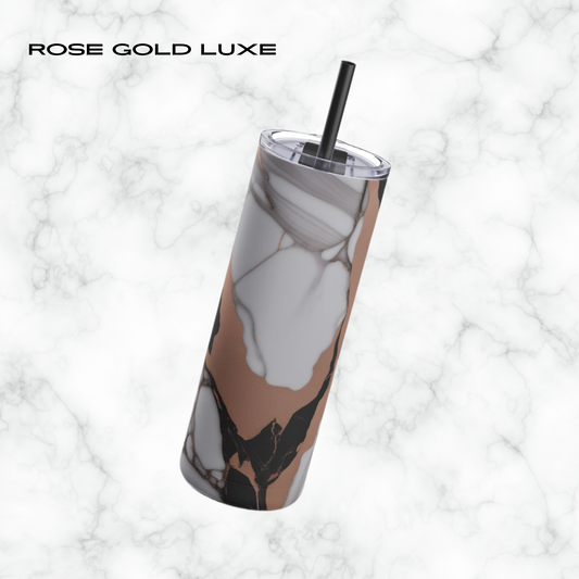 Rose Gold Luxe 20oz Skinny Tumbler - With Straw