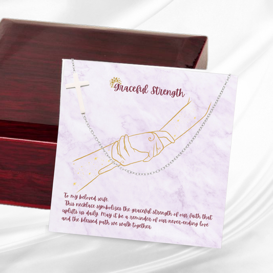 Graceful Strength - Sideways Cross Necklace
