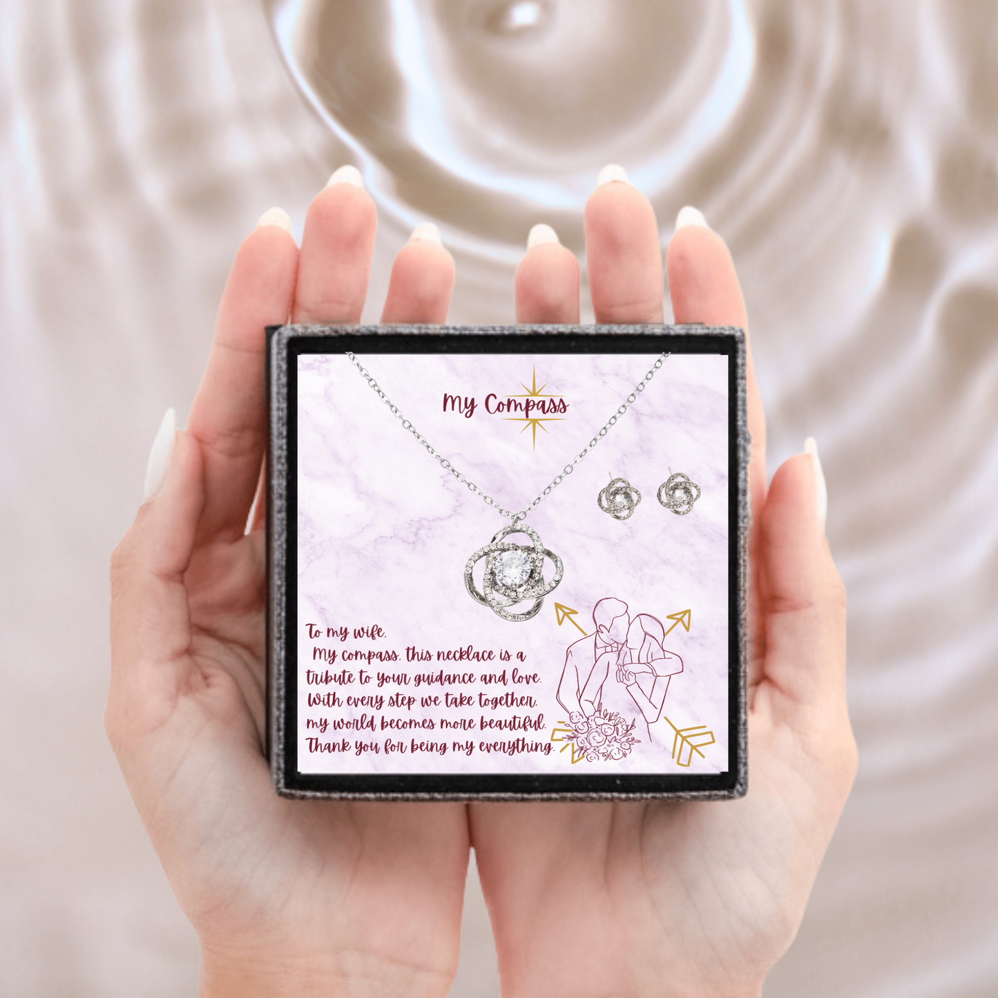 My Compass - Love Knot Necklace and Earring Set
