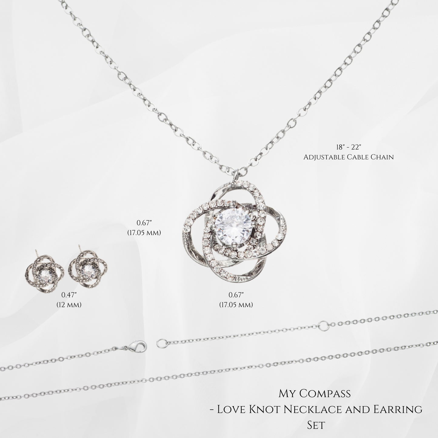 My Compass - Love Knot Necklace and Earring Set