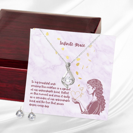 Elegant Affection - Ribbon Necklace and Earring Set