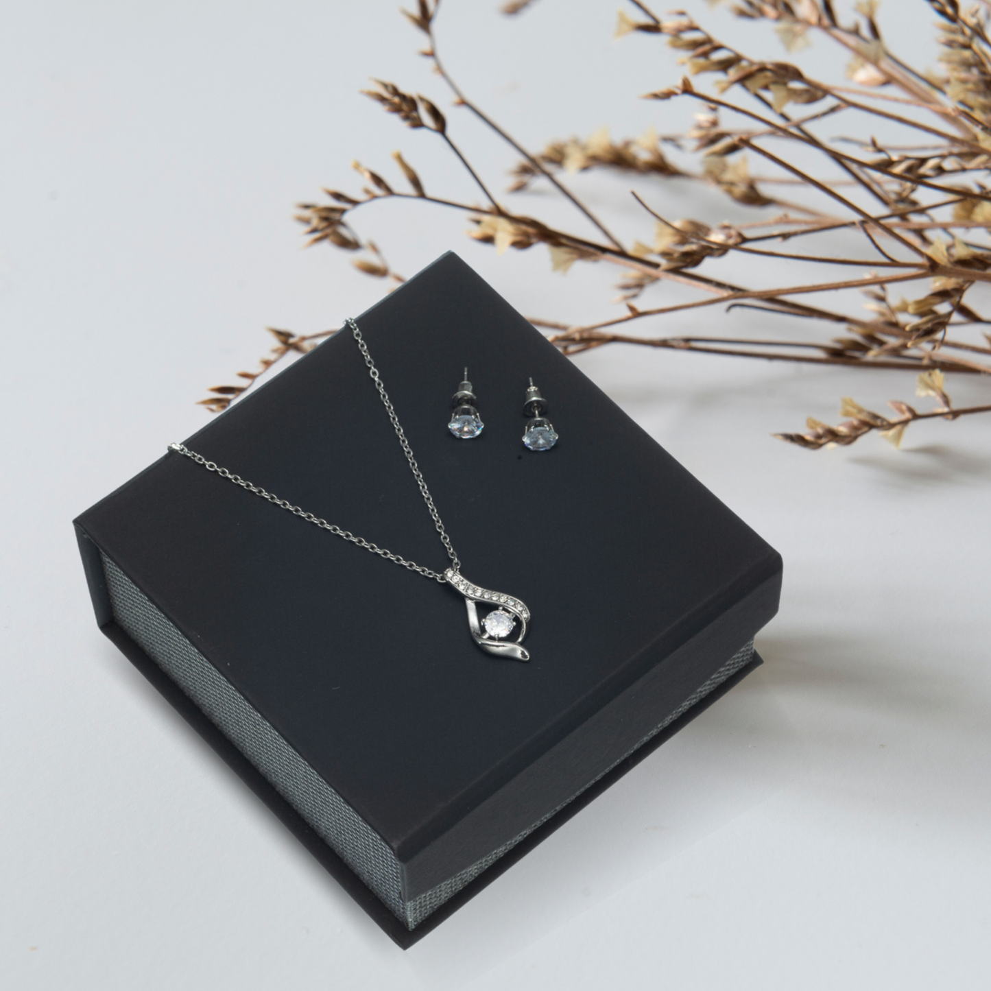 Elegant Affection - Ribbon Necklace and Earring Set