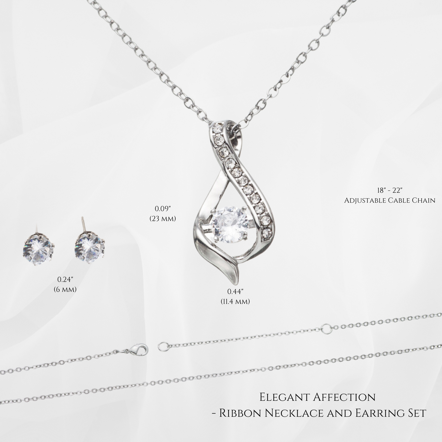 Elegant Affection - Ribbon Necklace and Earring Set