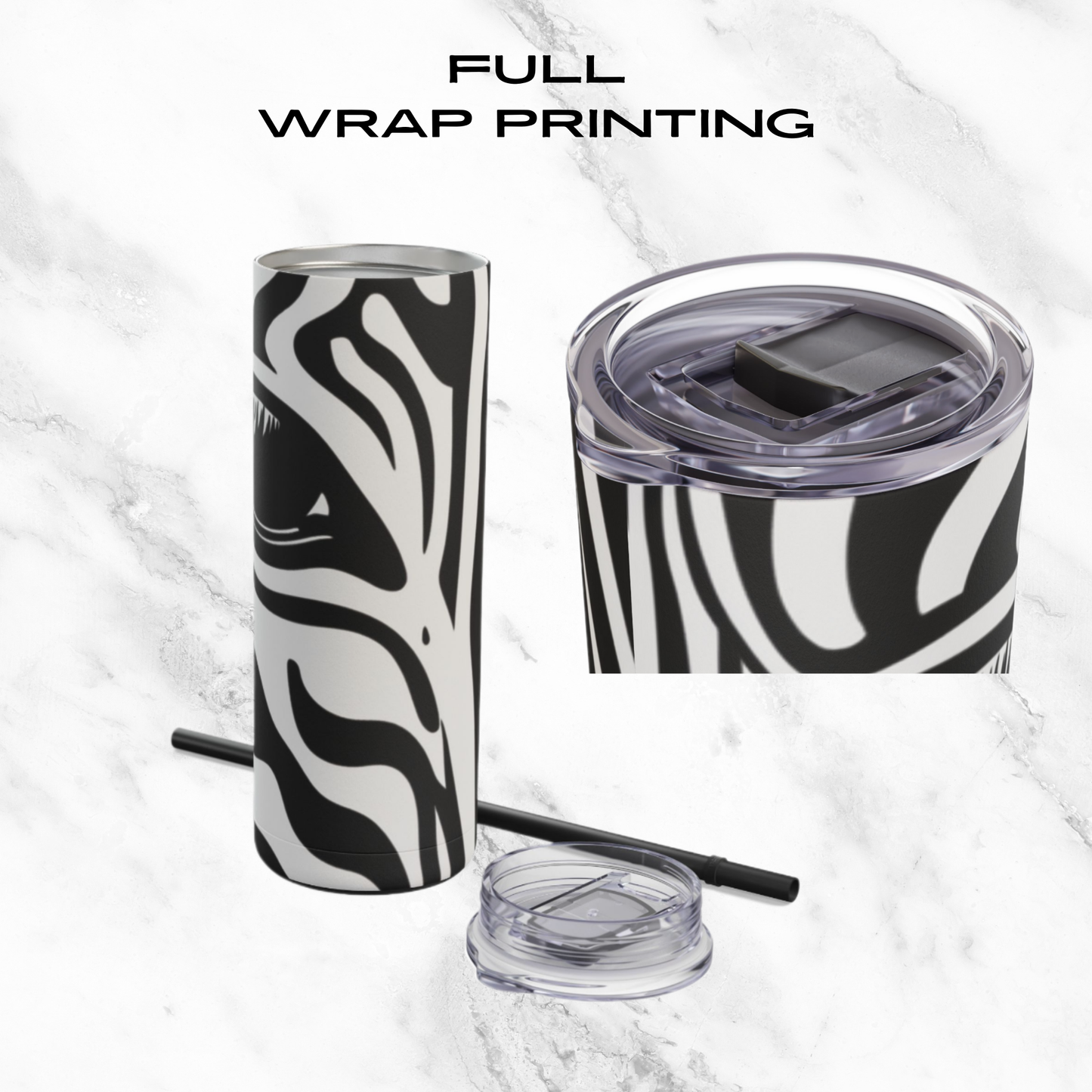 Wild Elegance 20oz Skinny Tumbler - With Straw